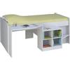 AVANTI TRENDSTORE Oliver - Lettino multifunzionale per bambini e ragazzi in legno laminato nel colore bianco con scrivania e scaffale integrato. Dimensioni LAP 195x80x141 cm