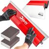 Delphi Spatola per Stucco (40/60/80/100 cm) - Spatola 40 cm con Lama in Acciaio Inox 0,3 mm | Spatola per Rasatura Muro e Soffitto | Per Stucco, Gesso, Pittura e Colla + 2 Spugne GRATIS