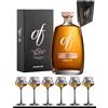 Bonollo Grappa di Amarone Barrique 0,70cl con Set 6 Calici da Degustazione Tulipano in Vetro marcato Of Bonollo in elegante shopper serigrafata