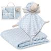 Interbaby PD001-01 Coperta A Bolle Per Bebè E Dou Dou Orso Blu - 720 g