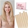SEGO Extension Capelli Veri Clip 5pcs 25 cm Extension Clip Capelli Veri Fascia Unica Remy Naturali Liscio #60R Biondo platino