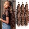 Labooe Ocean Wave Braiding Hair for Black Women Deep Wave Crochet Hair Ocean Wave Crochet Synthetic Hair Extension for Boho Braids (P4/30#, 18inch-3packs)
