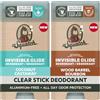 Dr. Squatch Invisible Glide Natural Deodorante - Smooth Glide with No Stains - Alluminio Free, Dermatologist-Tested Formula for Sensitive Skin - Wood Barrel Bourbon + Coconut Castaway - 2.65oz (2-Pack