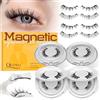QUEWEL 4 paia Ciglia Finte Magnetiche effetto naturale, senza colla, set di ciglia magnetiche riutilizzabili con applicatore, facili da indossare con istruzioni (4 paia F)