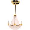 Lawnrden Lampadario per casa delle bambole, luci per casa delle bambole con LED Luci in scala 1:12 Modelli di giocattoli in plastica a batteria Lampadario realistico per artigianato fai da te per interni