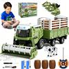 Joellfuner Mietitrebbia Telecomandata, 2,4 GHz RC Trattore Giocattolo, 2 in 1 Simulazione Mietitrebbia e Trasportatore, con Rimorchio Mucca, Batteria Litio, per Bambini Unisex 3-12 Anni