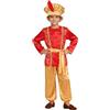 Generisch Costume Principe Arabo Cosplay, Costumi di Carnevale per Bambini, Costume di Mago Re, Include Cappello, Top Elasticizzato, Pantaloni e Cintura, Set di 4 Pezzi, Costume di Aladdin per Feste a