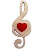 DLM Bomboniere DLM-A318 bomboniera KIT 12 pezzi calamita magnete chiave di violino chiave di sol in legno con cuore in resina adatto cerimonie come battesimo comunione nascita matrimonio cresima 18 (Rosso)