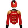 TiaoBug Costume da Schiaccianoci per Ragazzi Uniforme da Soldatino Giocattolo per Bambini Giacca da Domatore Circo con Cappello Costume Carnevale Halloween Natale Rosso 7-8 anni