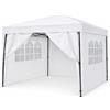 GARDENIA Gazebo 3x3 Pieghevole a Fisarmonica EasyFlex Bianco con Tende Richiudibili e Finestre