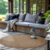 SIMPEX Tappeto Esterno Rotondo per Terrazza, Balcone e Giardino, Tappeto da Cucina Monocolore, Tappeto Lavabile in Varie Misure e Colori Marrone, 120 cm Rotondo