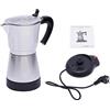 Aohuada Fornello Elettrico Espresso Con Base Caffettiera Espresso Classico Macchina Caffè Italiana Caffè Per 6 Tazzine Espresso: 300 ml, 480 Watt, Alluminio, Per Viaggi o Campeggio Argento