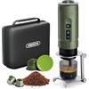 HIBREW H4C Explorer - Macchina per caffè espresso elettrica portatile, ricaricabile tramite USB-C, per cialde e caffè macinato, compatta, per casa e viaggi, con supporto pieghevole e custodia per il