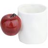 DLBTWDOYLS Tazza in ceramica unica con manico a mela rossa o banana, tazza da caffè divertente e pratica da 280 ml per tè in ufficio o a casa, bevande calde, ecc (Mele rosse)