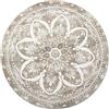Carvapet Tappeto Rotondo 120cm Morbida Microfibra Tappeto a Cerchio Salotto Cameretta Soggiorno Antiscivolo Lavabile Floreale Boho Tappeti di Zona(Taupe)