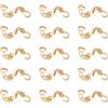 PH PandaHall PandaHall 100 pezzi 304 in acciaio inox perline punte nodo copertura reale 24 K placcato oro 9x3,8x4mm metallo aperto a conchiglia pieghevole punte perline Mini Calotte estremità tappi per gioielli