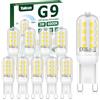 Tailcas Lampadine LED G9 Dimmerabile, 3W Lampadina G9 6000K Luce Fredda Equivalente a 30W Lampada Alogena, 320LM Lampadine G9 LED Risparmio energetico, Angolo a fascio 360° AC 220-240V, Confezione da 10