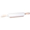CBAM Mattarello in Marmo Bianco Carrara con Base in Legno Italian White Marble Rolling Pin 45 cm