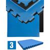 Eyepower 3 tappetini protettivi per pavimenti da 25 mm, 90x90 cm, blu e nero