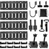 StarTech Set di guide di fissaggio E-Track - confezione da 4 pezzi 40 cm - ganci a U 2x - portautensili 2x - supporti per scaffali 2x - supporti per pneumatici 2x - anelli per cavi 2x - tappi terminali 8x e borsa per il trasporto