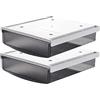 TUKA-i-AKUT 2X 1,7L Cassetti Sotto Scrivania, 21x18x5,4cmcm Autoadesivo Nascosta Cassetto Sottostruttura per Scrivania/Mobile/Libreria/Mobile da Cucina ecc. 2 Unità Glassato Nero TKD8608