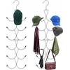 Frdelma Organizer per Sciarpe con 12 Ganci, 2 Confezione di Appendino per Sciarpe Appendino Per Sciarpe per sciarpe, foulard, cinture, cravatte (argento)