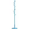 DFANCE Appendiabiti di Design a Piantana da Terra,Appendiabiti Salvaspazio in Legno Massiccio con 8 Ganci,Base Rotonda,Appendino da Terra per Corridoio Entrata,Blue