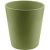 Generico Vaso Orchidea in Ceramica Liscia o damascato | VARI COLORI | misura 14x13 cm idea regalo (Verde Liscio)