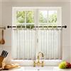 Joydeco Tenda in voile per cucina con zampe, 2 pezzi, 30 x 120 cm (LxH), pannelli per tenda frangibise traslucidi, per decorazione interna di piccole finestre, armadi, colore: marrone