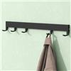 Mai & Mai Appendiabiti da Parete con 5 Ganci Scorrevoli, Attaccapanni da Muro in Alluminio Appendiabiti 40 cm per Cameretta, Ingresso, Cucina, Nero Opaco, Stalo-10