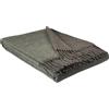 STTS International - Coperta in cashmere, 100% lana merino - cashmere - mix, 140 x 200 cm, plaid molto morbido, coperta Faro (marrone-oliva (doppio lato))