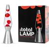 I-TOTAL® - Lampada Lava Spaceship Colorata Effetto Bolle Ipnotico, Design Retrò, Cera Fluida, Luce Rilassante, Lampada Decorativa per Casa e Ufficio (Base Argentata Liquido Trasparente Cera Rossa)