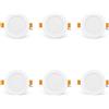 A2ZWORLD 6 Pezzi Faretto Led da Incasso CCT 5W 450lm, D95X25mm, Foro 70mm, 3 Colori 3000K 4200K 6500K Angolo 120° IP20
