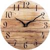 Plumeet Orologio da parete analogico a batteria, 25 cm, orologio da parete in legno senza cornice con movimento al quarzo silenzioso, orologi rustici in noce in stile country decorativi per camera da
