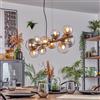 hofstein Lampada a sospensione HOFSTEIN Chehalis a 10 luci in metallo/vetro nei colori nero/fumo/ambra/trasparente dal design vintage con paralumi in vetro, max. 143 cm, G9, sala da pranzo, soggiorno, cucina