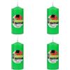 H HANSEL HOME Set de 4 Candele Profumate Sorbetto all'Anguria, Candela Verde a Colonna Profumada 11x4.7cm, Candela Profumada 25 Ore di Combustione