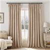 Woaboy Tenda in Velluto con Nastro Arricciato 140x260 cm Beige | Tende in Velluto Oscuranti Set da 2, Belle, Spesse e Pesanti Soggiorno Camera da Letto Oscuramento Tenda Termica