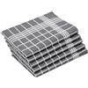 ZOLLNER Set da 5 strofinacci, 50x70 cm, 100% Cotone, a quadretti grigi e bianchi