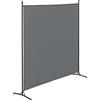 [en.casa] Pannello Divisorio Autoportante con Telaio in Acciaio e Schermo in Tessuto Separè per Privacy Separazione Ambienti Paravento per Casa Ufficio 176x175 cm Grigo Scuro