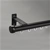 CMJYMX Bastone Per Tenda 70-600cm, Binario Per Tende A Muro, Aste Per Tende Scorrevoli Con Staffe In Alluminio, Binario Tenda Per Camera Da Letto, Soggiorno(Black,3.2FT/100CM)