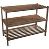 SUNLUX Scarpiera 3 ripiani, Dimensione 63x27x49cm, Realizzata in Legno Scuro, Mobile e Sistemazione per Casa