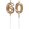 Lahviuu Candele di Compleanno Numero,Candele Decorazione di Topper Torta Buon Compleanno,per Festa Nozze Anniversario Celebrazione Forniture,60 anni (Champagne)