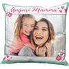 SeeSee Cuscino Festa della Mamma Personalizzato con Foto 20 x 20 cm - Grafica "Auguri Mamma" Preimpostata, Retro Personalizzabile con Foto e Testo - Sfoderabile con Cerniera, Made in Italy