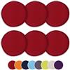 EXQUILEG Set di 6 cuscini per sedie, cuscino da seduta, imbottitura per sedie in cotone, rotondo, cuscino per sedie lavabile, per interni ed esterni (Bordeaux, set da 6)