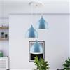 Mengjay 3 Luci Lampadario a Sospensione Vintage,Lampada a Sospensione Industriale,E27 Plafoniera Retro in Metallo per Sala da Pranzo Soggiorno Cucina (blu)