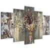 murando - Quadro Gustav Klimt Albero della Vita Astratto 200x100 cm 5 Pezzi - Stampa su tela XXL - Quadri Moderni Soggiorno Grandi - Pannelli Decorativi Arte Decorazione da Parete l-A-0005-b-n