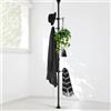 DAKEPOLE Appendiabiti regolabile da 140 cm a 310 cm, nero con 12 ganci per appendere cappotto, cappello, sciarpa, adatto per soggiorno, balcone, cucina