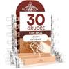 Eurocali 30 Grucce Appendiabiti con Pinze per Gonne Jeans Pantaloni in Legno Naturale 13x33cm - RealGruccia Gancio Girevole 360° in Metallo Resistente - Finitura Lucida - Clips Regolabili Salvaspazio Robuste