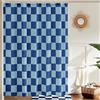 Ohocut Tenda da doccia a scacchi, tenda da doccia per il bagno, graziosa tenda da doccia retrò a scacchi, estetica vintage, in tessuto lavabile (doppia blu, 183 x 183 cm)