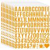 JIUSHIFANG 10 fogli di lettere adesive, 980 lettere autoadesive, resistenti alle intemperie, autoadesivi, per bottiglie d'acqua, cassetta postale, cartelli, scrapbooking, arte decorativa (arancione)
